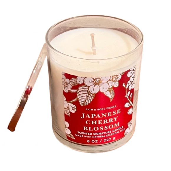 NWT- Bath & Bodyworks Japanese Cherry Blossom Single Wick Candle - Picture 5 of 7
